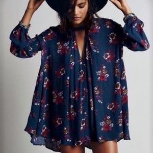 LAST ONE! Free People Retro Print Swing Tunic Jade